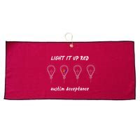 Light It Up Red Autism Acceptance Large Microfiber Waffle Golf Towel