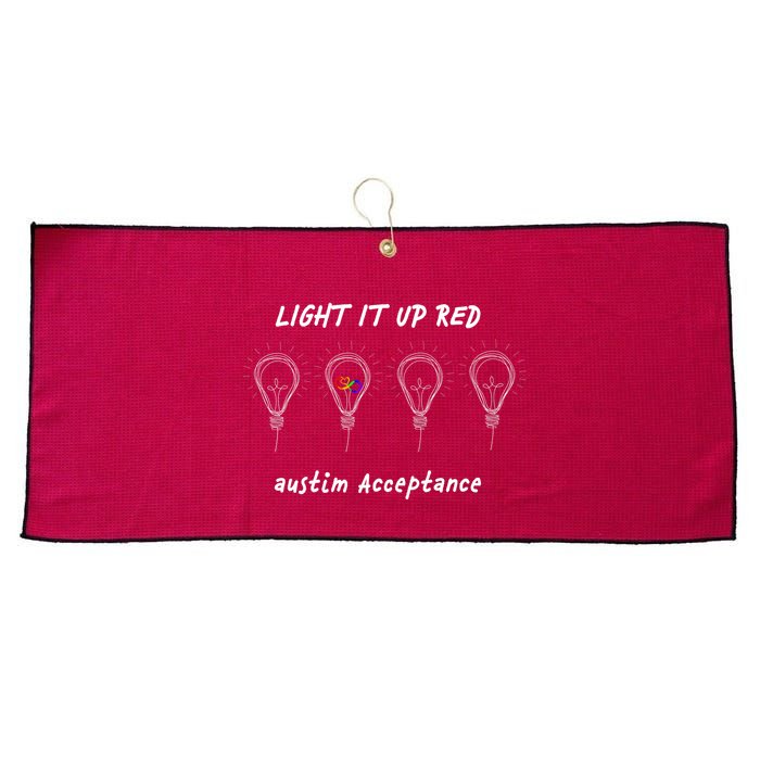 Light It Up Red Autism Acceptance Large Microfiber Waffle Golf Towel
