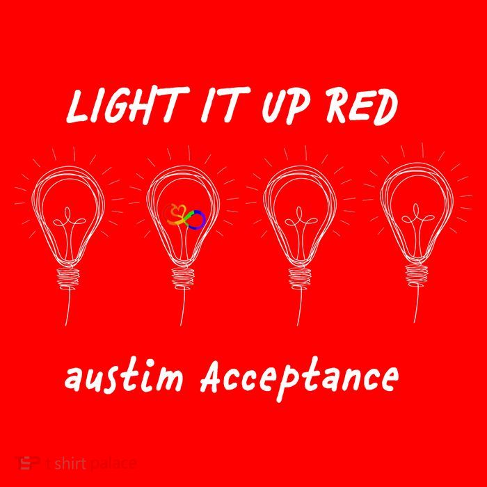 Light It Up Red Autism Acceptance Womens Tank Top