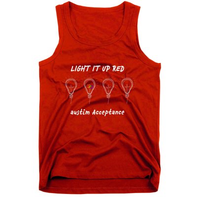 Light It Up Red Autism Acceptance Tank Top