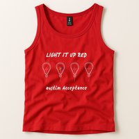 Light It Up Red Autism Acceptance Tank Top