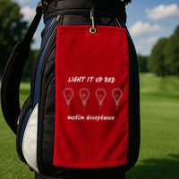 Light It Up Red Autism Acceptance Golf Towel