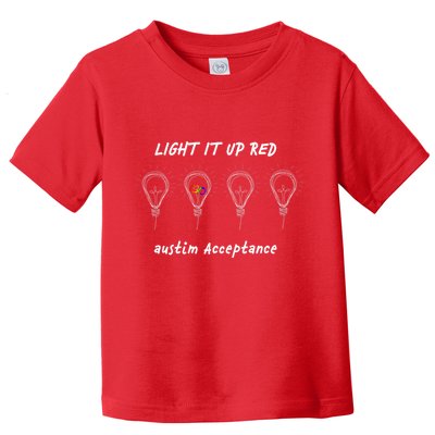 Light It Up Red Autism Acceptance Toddler T-Shirt