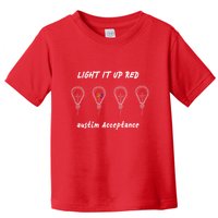 Light It Up Red Autism Acceptance Toddler T-Shirt