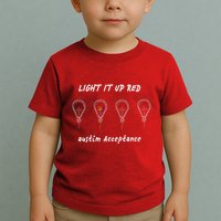 Light It Up Red Autism Acceptance Toddler T-Shirt