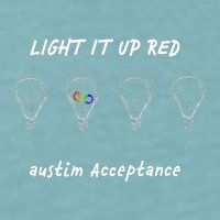 Light It Up Red Autism Acceptance Sueded Cloud Jersey T-Shirt