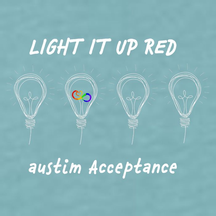 Light It Up Red Autism Acceptance Sueded Cloud Jersey T-Shirt