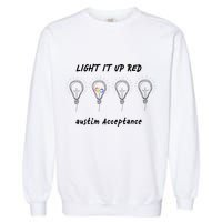 Light It Up Red Autism Acceptance Garment-Dyed Sweatshirt