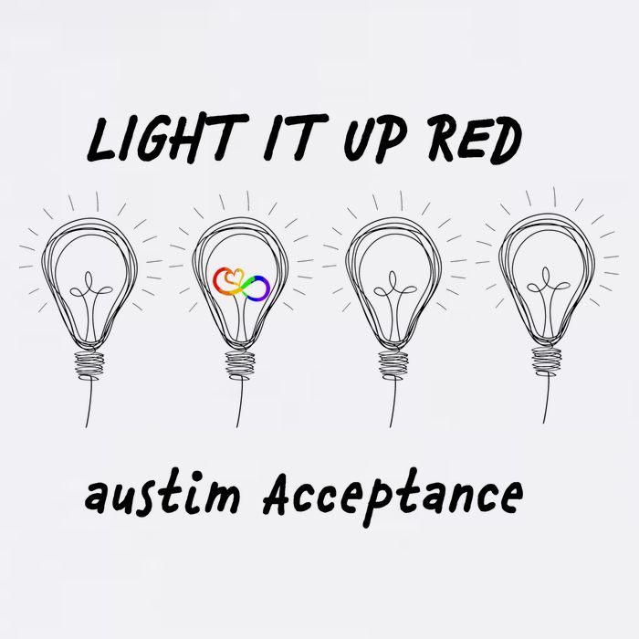 Light It Up Red Autism Acceptance Garment-Dyed Sweatshirt