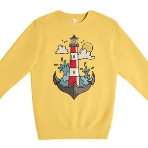 Lighthouse Anchor Ocean Premium Crewneck Sweatshirt