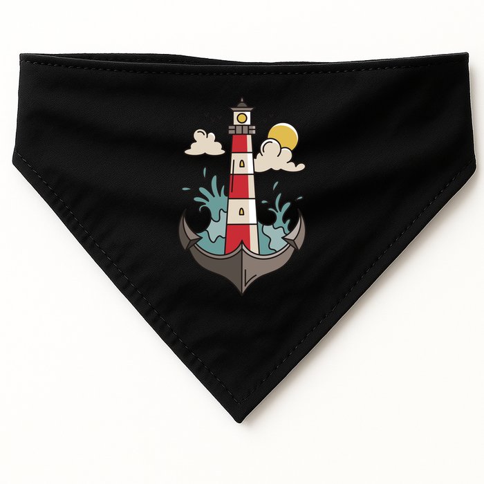 Lighthouse Anchor Ocean USA-Made Doggie Bandana