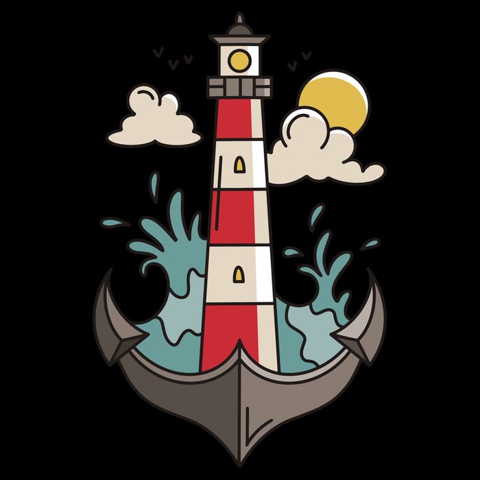 Lighthouse Anchor Ocean USA-Made Doggie Bandana