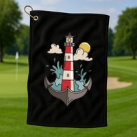 Lighthouse Anchor Ocean Golf Towel