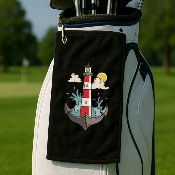 Lighthouse Anchor Ocean Golf Towel