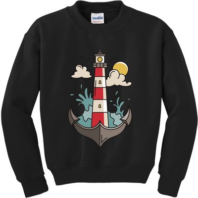 Lighthouse Anchor Ocean Kids Sweatshirt
