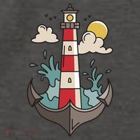 Lighthouse Anchor Ocean Vector Backpack