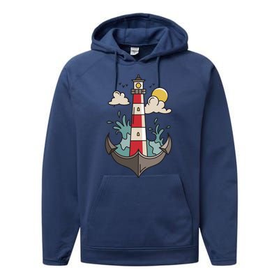 Lighthouse Anchor Ocean Performance Fleece Hoodie