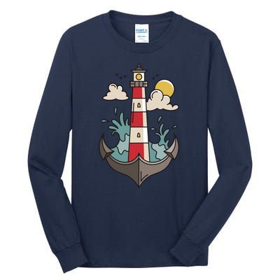 Lighthouse Anchor Ocean Tall Long Sleeve T-Shirt