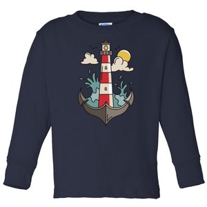 Lighthouse Anchor Ocean Toddler Long Sleeve Shirt