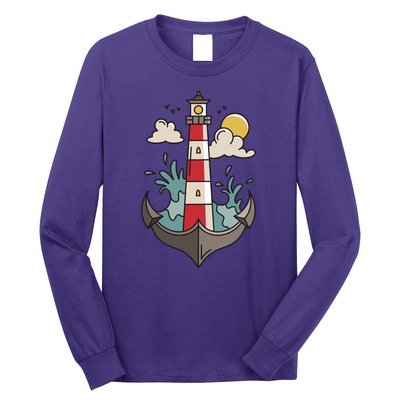 Lighthouse Anchor Ocean Long Sleeve Shirt