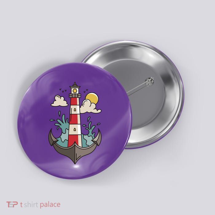 Lighthouse Anchor Ocean Button