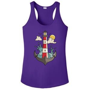 Lighthouse Anchor Ocean Ladies PosiCharge Competitor Racerback Tank