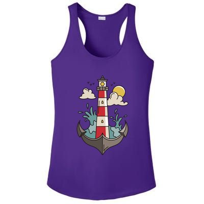 Lighthouse Anchor Ocean Ladies PosiCharge Competitor Racerback Tank