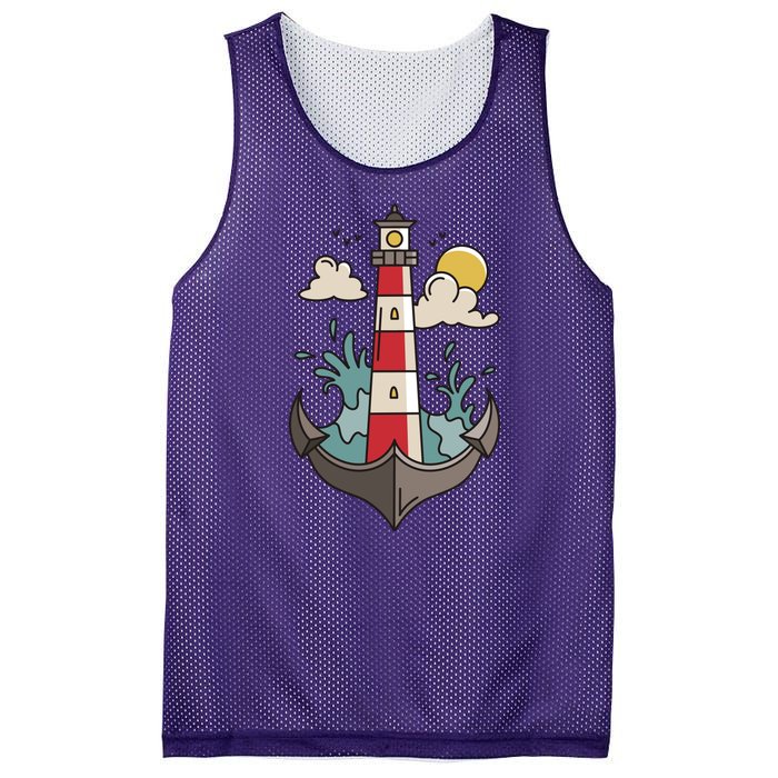 Lighthouse Anchor Ocean Mesh Reversible Basketball Jersey Tank