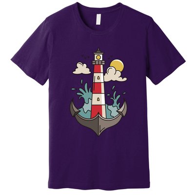 Lighthouse Anchor Ocean Premium T-Shirt