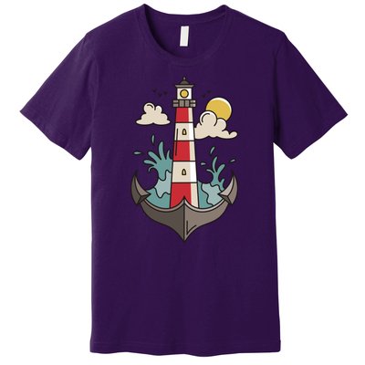 Lighthouse Anchor Ocean Premium T-Shirt