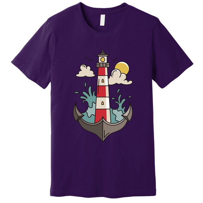 Lighthouse Anchor Ocean Premium T-Shirt