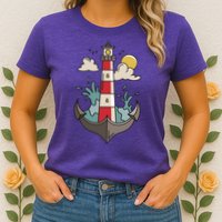 Lighthouse Anchor Ocean Womens T-Shirt