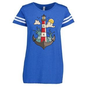 Lighthouse Anchor Ocean Enza Ladies Jersey Football T-Shirt