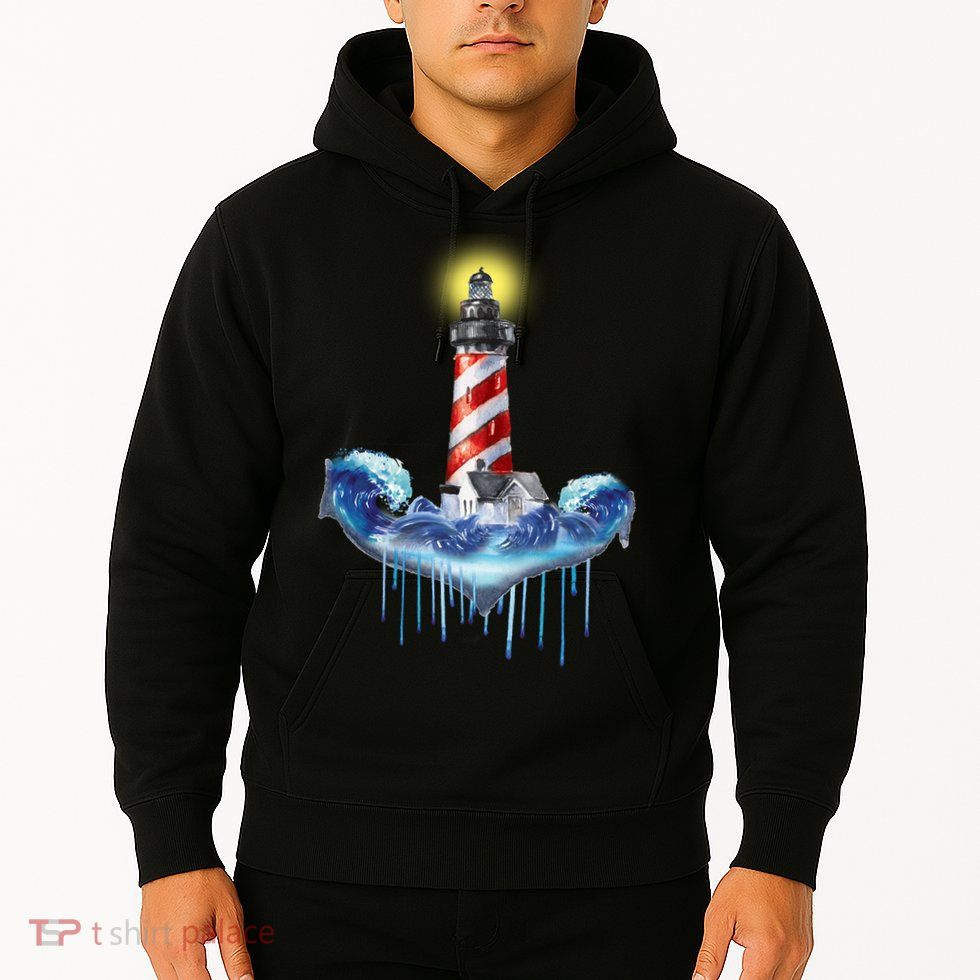 Lighthouse Anchor Water Color Hoodie