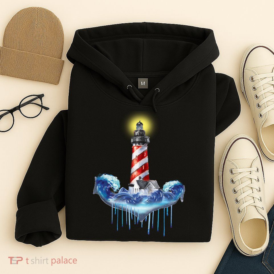 Lighthouse Anchor Water Color Hoodie