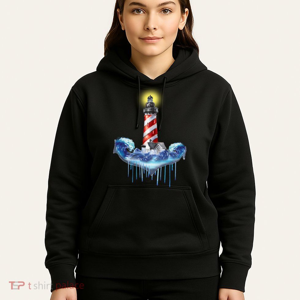 Lighthouse Anchor Water Color Hoodie
