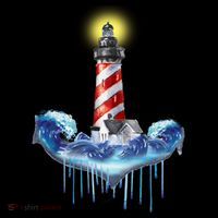Lighthouse Anchor Water Color Sweatshirt