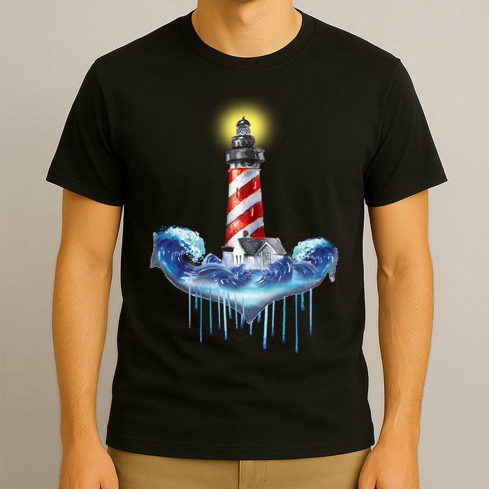 Lighthouse Anchor Water Color T-Shirt