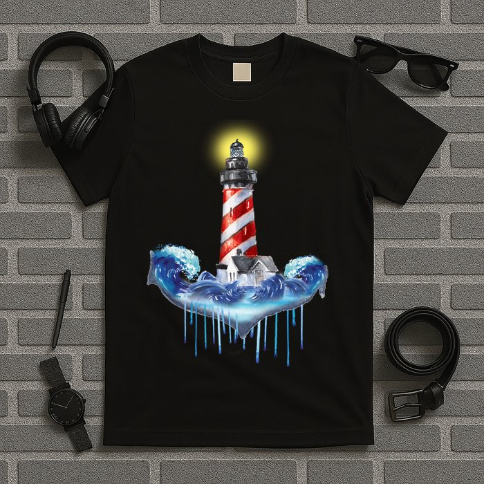 Lighthouse Anchor Water Color T-Shirt