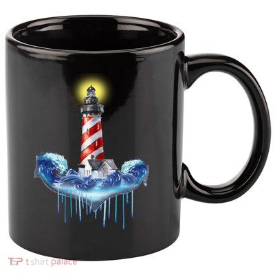 Lighthouse Anchor Water Color 11oz C Handle Ceramic Mug