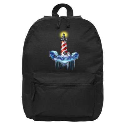Lighthouse Anchor Water Color 16 in Basic Backpack
