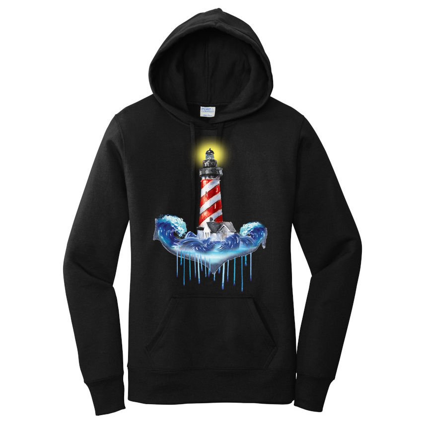 Lighthouse Anchor Water Color Women's Pullover Hoodie