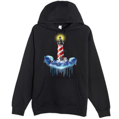 Lighthouse Anchor Water Color Premium Pullover Hoodie
