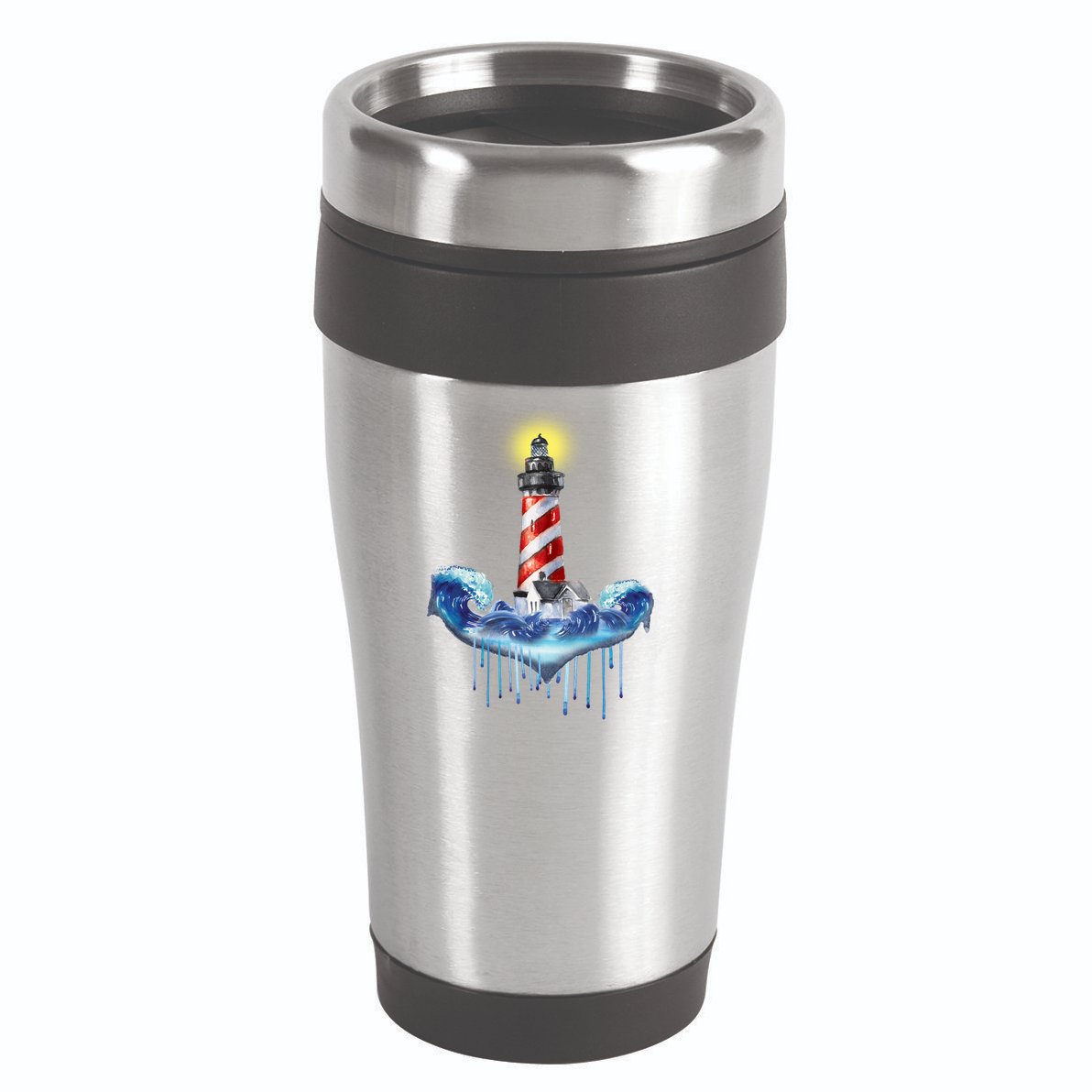 Lighthouse Anchor Water Color 16oz Travel Tumbler