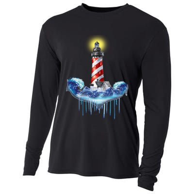Lighthouse Anchor Water Color Cooling Performance Long Sleeve Crew