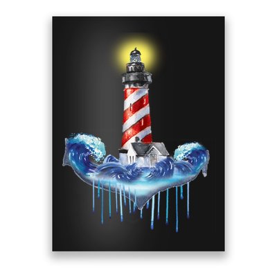 Lighthouse Anchor Water Color Poster