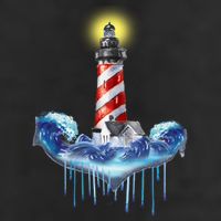 Lighthouse Anchor Water Color Golf Towel