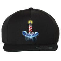 Lighthouse Anchor Water Color Wool Snapback Cap