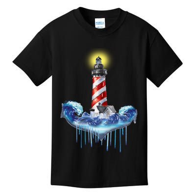 Lighthouse Anchor Water Color Kids T-Shirt