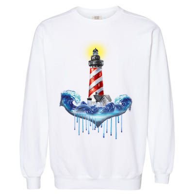Lighthouse Anchor Water Color Garment-Dyed Sweatshirt